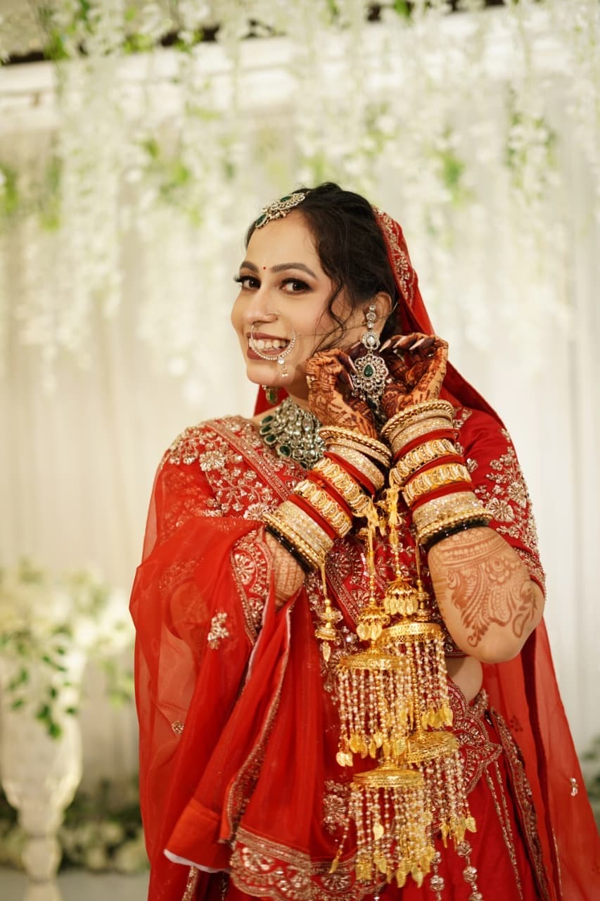 Bridal makeup at venue